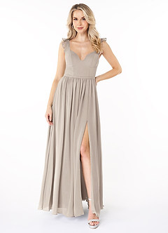 Azazie Stassie Bridesmaid Dresses Frost A-Line Sweetheart Ruched Chiffon Dress image1