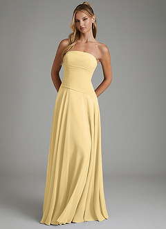 Azazie Layla Bridesmaid Dresses Butter A-Line Strapless Chiffon Dress image3