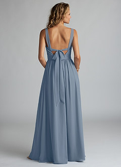 Azazie Aziza Bridesmaid Dresses Twilight A-Line V-Neck Pleated Chiffon Dress image4