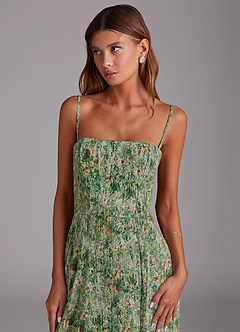 Azazie Wren Bridesmaid Dresses Meadow Bloom A-Line Side Slit Chiffon Convertible Dress image5