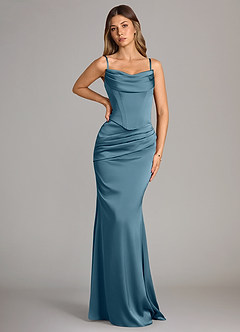 Azazie Sorrel Bridesmaid Dresses Bermuda Mermaid Strapless Stretch Satin Convertible Dress image6