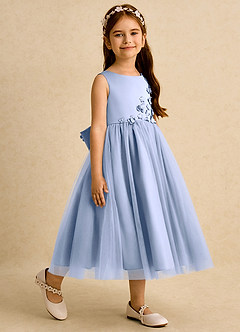 Azazie Malva Robe Demoiselle D'honneur Fillette Robe Princesse en Tulle Arc Eis image6