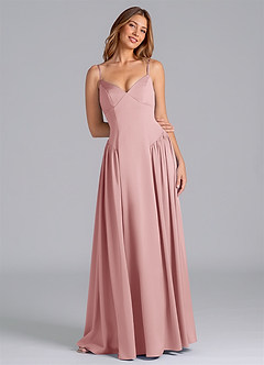 Azazie Kirby Final Sale Black A-Line Stretch Satin Dress image1