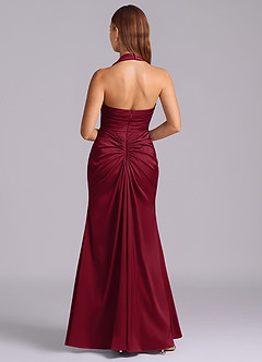 Azazie Destiny Bridesmaid Dresses Burgundy Mermaid Sweetheart Neckline Stretch Satin Dress image2