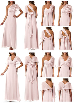Azazie Fifi Abiti da Damigella Abito Convertibile A-Line in Chiffon Senza Cinturino Rosa Rossore image10