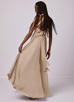 Barbie ♥ Azazie Bridesmaid Dresses Taupe A-Line Pleated Chiffon Dress image4