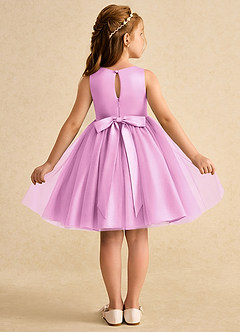 Azazie Prima Flower Girl Dresses Candy Pink A-Line Bow Tulle Dress image2
