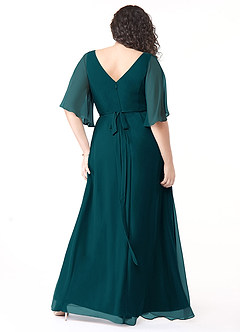 Azazie Cierra Abiti da Damigella Abito A-Line in Chiffon con Scollo a V Pino image10