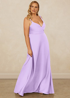 Christian Siriano Bridal for Azazie 1001 Brautjungfernkleider A-Linie Herzausschnitt Stretch-Satin Kleid Flieder image14