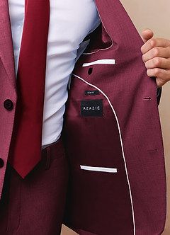 front James Burgundy Structured Stretch 3-piece suit