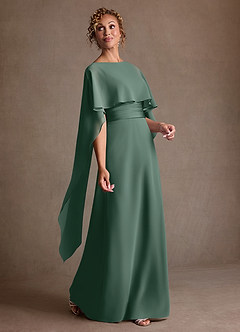 Azazie Marilla Mère de la mariée Robes Robe Trapèze en Mousseline de soie Plissée Mousse De Mer image2