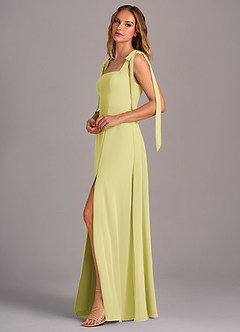 Azazie Debra Bridesmaid Dresses Lemon Sorbet A-Line with Pockets Chiffon Convertible Dress image4