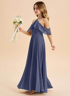 Azazie Tessabelle Junior Stormy A-Line Off the Shoulder Chiffon Dress image3