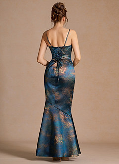 Nancy Bronce Verde Azulado Vestido largo image5