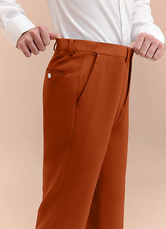 front James Burnt Orange Structured Stretch Dress Pants