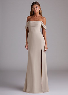 Azazie Saige Bridesmaid Dresses Frost A-Line Off the Shoulder Chiffon Convertible Dress image3