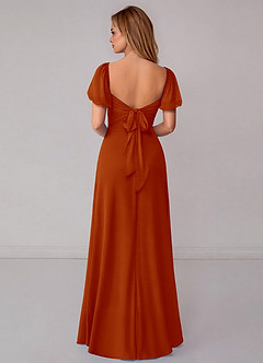 Azazie Fatima Bridesmaid Dresses Paprika A-Line with Pockets Chiffon Dress image5
