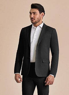 front William Black Comfort Blend  Suit Jacket