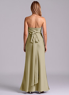 Azazie Ailanie Brudtärnklänningar Klä av Tubklänning i Stretch Satin Axelbandslös Mossgrön image7