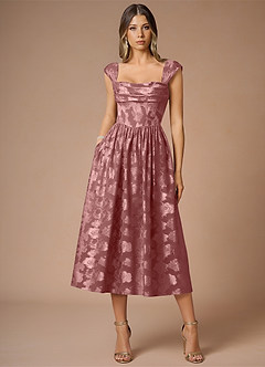 Robe Mi-Longue Roses Millésime Dana