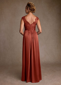 Azazie Amethyst Moeder van de bruid jurken A-Lijn Jurk van Kant Terracotta image2