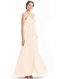 Azazie Cora Bridesmaid Dresses Pearl Pink A-Line Pleated Chiffon Dress image33