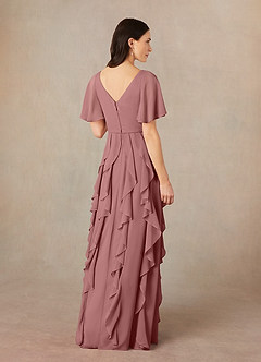 Azazie Watson Mother of the Bride Dresses Desert Rose A-Line V-Neck Chiffon Dress image4