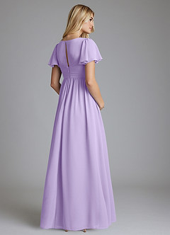 Azazie Verna Maternity Bridesmaid Dresses A-Line V-Neck Ruched Chiffon Floor-Length Dress image2