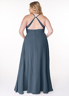 Azazie Davis Bridesmaid Dresses Neptune A-Line V-Neck Chiffon Dress image8