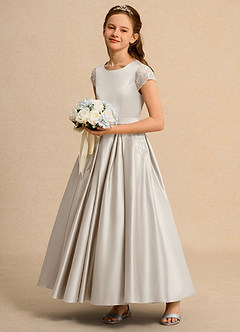 Azazie Bunny Junior Formal Sukienki dla dziewczynek sypiących kwiaty Suknia balowa Koronka Sznurówka Długość kostki Sukienka image6