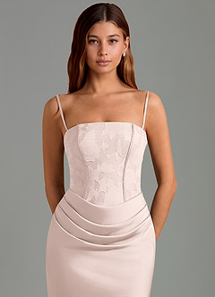 Azazie Emilia Suknie dla druhen Syrena Bez ramiączek Satyna elastyczna Do ziemi Sukienka image6