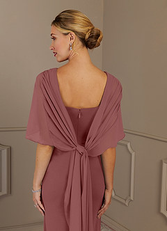 Azazie Dion Mother of the Bride Dresses Desert Rose Sheath Scoop Stretch Crepe Dress image7