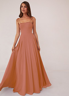 Barbie ♥ Azazie Final Sale Barbie Pink A-Line Pleated Chiffon Dress image3