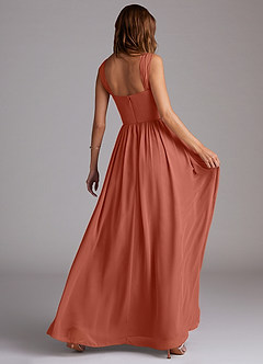Azazie Calianna Bridesmaid Dresses Clay A-Line Off the Shoulder Chiffon Convertible Dress image6