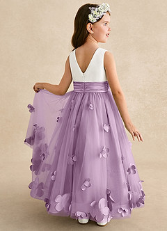 Azazie Vi Flower Girl Dresses Wisteria A-Line Sleeveless Tulle Dress image1