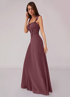 Barbie ♥ Azazie Bridesmaid Dresses Sangria A-Line Sweetheart Neckline Chiffon Dress image3