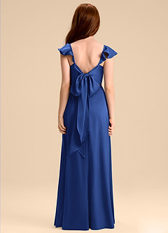 Azazie Everett Junior Klä av A-Line i Stretch Satin Rosett image2