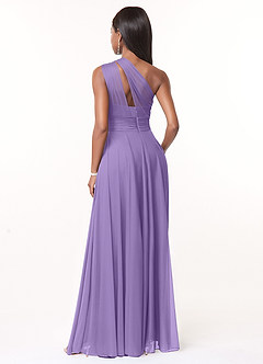Azazie Charlize Bridesmaid Dresses Tahiti A-Line One Shoulder Mesh Dress image2