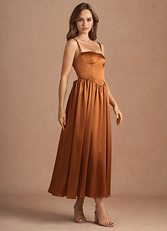 Mallory Copper Midi Dress image4