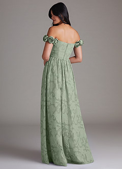 Azazie Autumn Bridesmaid Dresses Agave A-Line Off the Shoulder Floral Burnout Convertible Dress image4