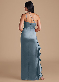 Azazie Latrice Bridesmaid Dresses Twilight Sheath One Shoulder Metallic Satin Dress image5