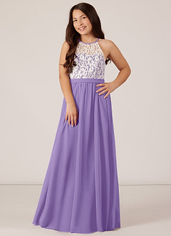 Azazie Fahari Junior Tahiti A-Line Lace Chiffon Dress image2