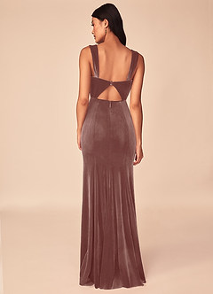Azazie Lanessa Bridesmaid Dresses Rustic Rose Mermaid V-Neck Keyhole Back Velvet Dress image2