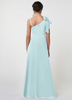 Azazie Aidy Junior A-Linie Schleifen Chiffon Kleid Seegrün image2