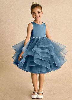 Azazie Tinie Flower Girl Dresses Bermuda Ball-Gown Bow Tulle Dress image3