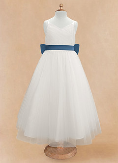 Azazie Lea Flower Girl Dresses Twilight A-Line Spaghetti Strap Tulle Dress image6
