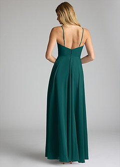 Azazie Akita Bridesmaid Dresses Peacock A-Line Chiffon Dress image4