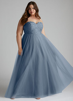 Azazie Roni Brautjungfernkleider Wandelbar A-Linie Herzausschnitt Tüll Kleid Zwielichtviolett image7
