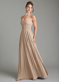 Azazie Teagan Bridesmaid Dresses Taupe A-Line Sweetheart Neckline Chiffon Dress image1
