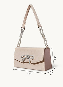 front Bowknot Rhinestone Underarm Bag